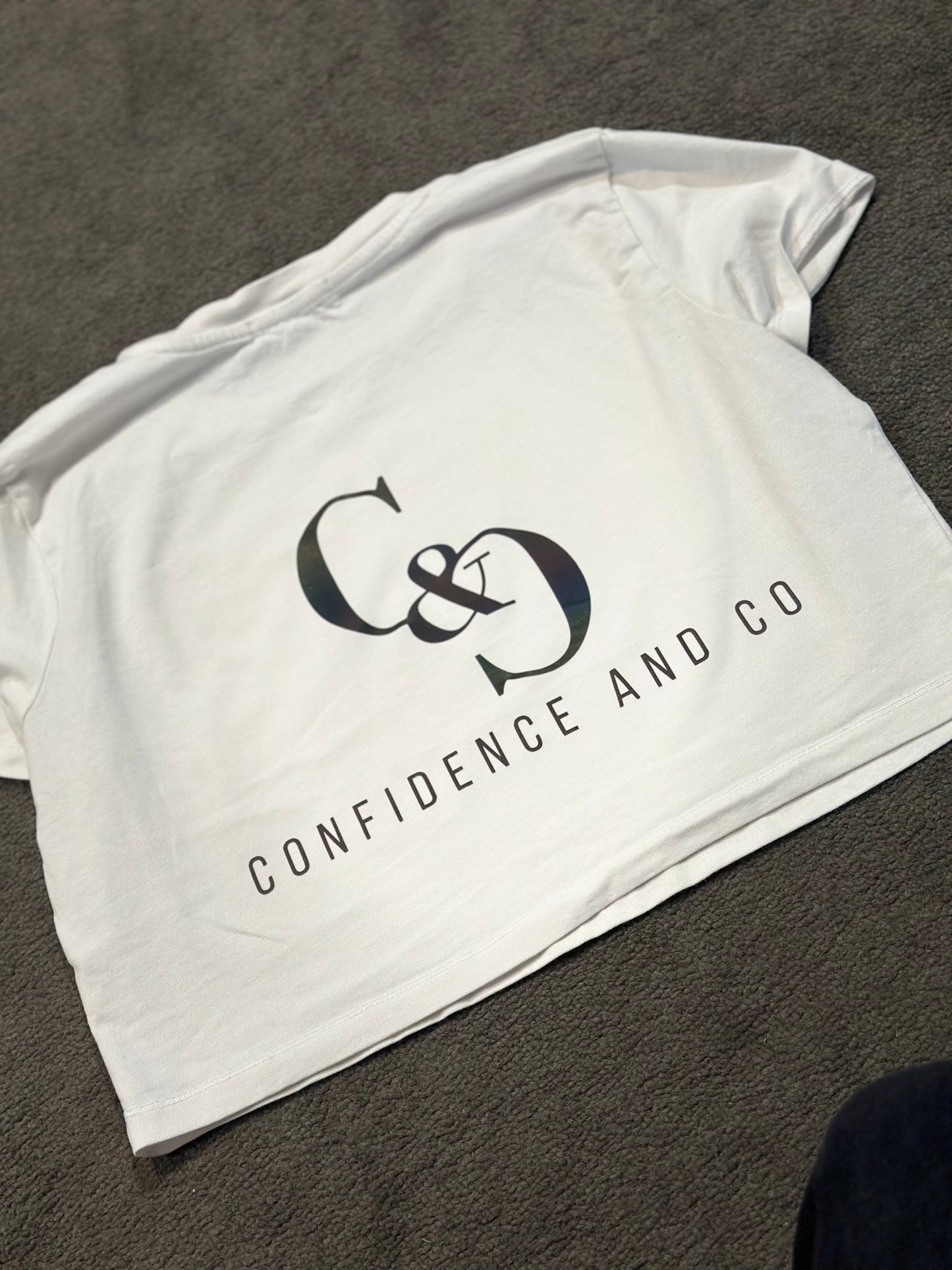Reflective Womens Crop Tee- White