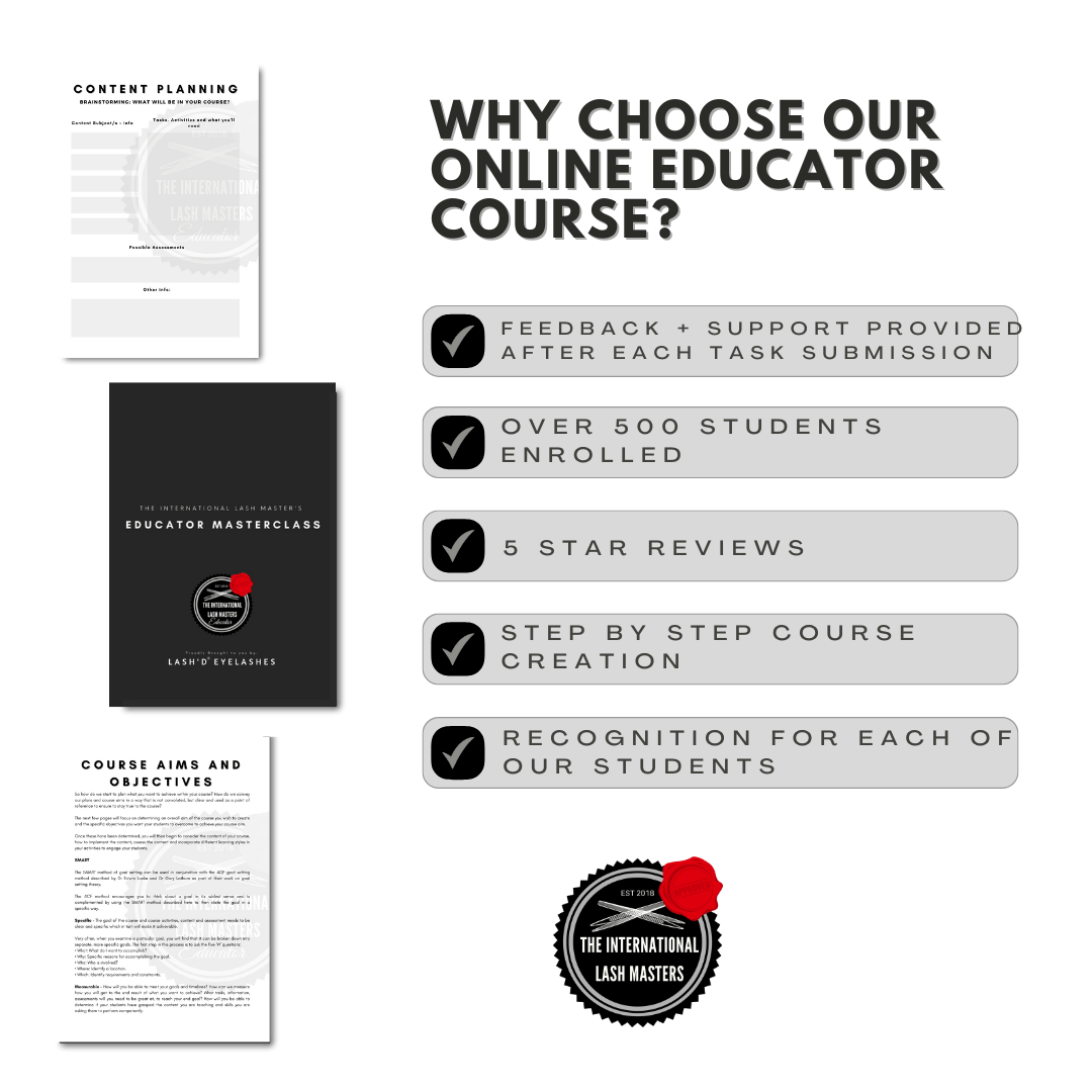 Online Lash Educator Course - Become a Lash Extension Trainer and Create your own Lash Course