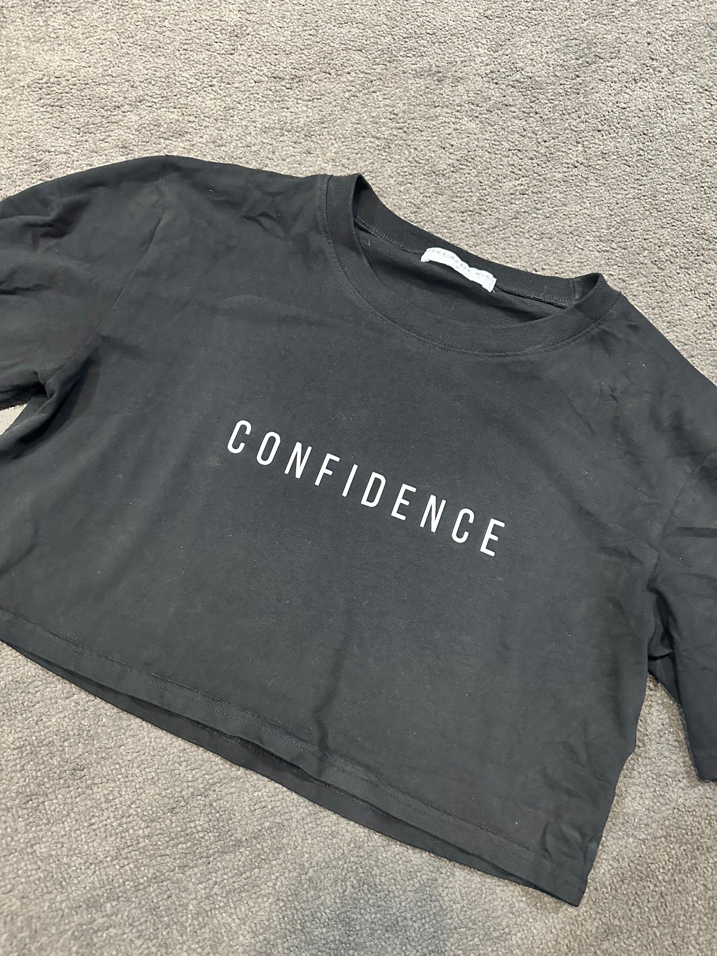 Confidence Logo Womens Crop Hood - Black